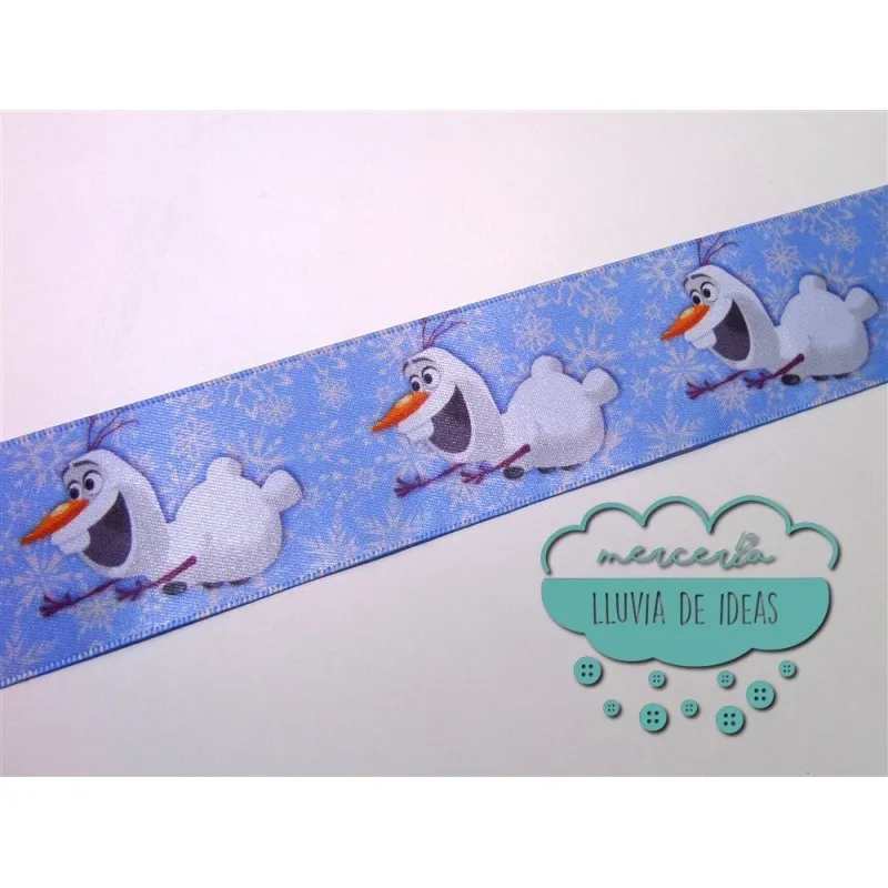 Cinta de raso o satén estampado - Colección Princesas Disney y Olaf