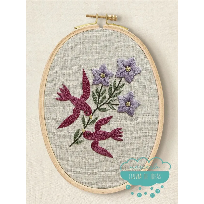 Kit bordado Pájaros y Flores Campanula DMC