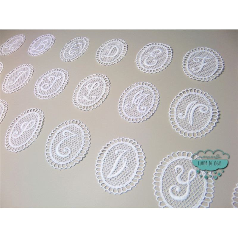 Letras de guipur 🌧️Mercería Lluvia de Ideas🌧️