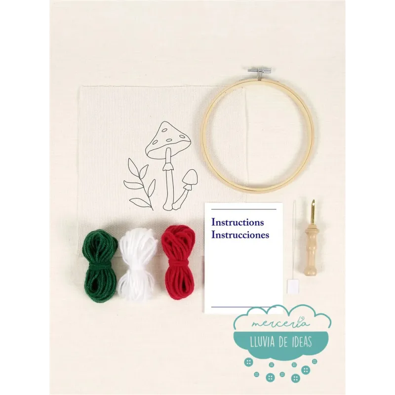 Kit iniciación Punch Needle Setas DMC