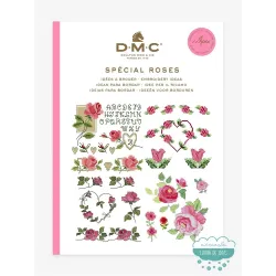 Mini libro punto de cruz Rosas DMC