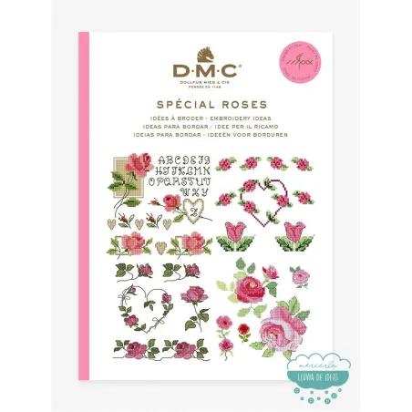 Mini libro punto de cruz Rosas DMC