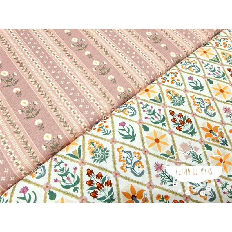 Algodón estampado Flores Cintia