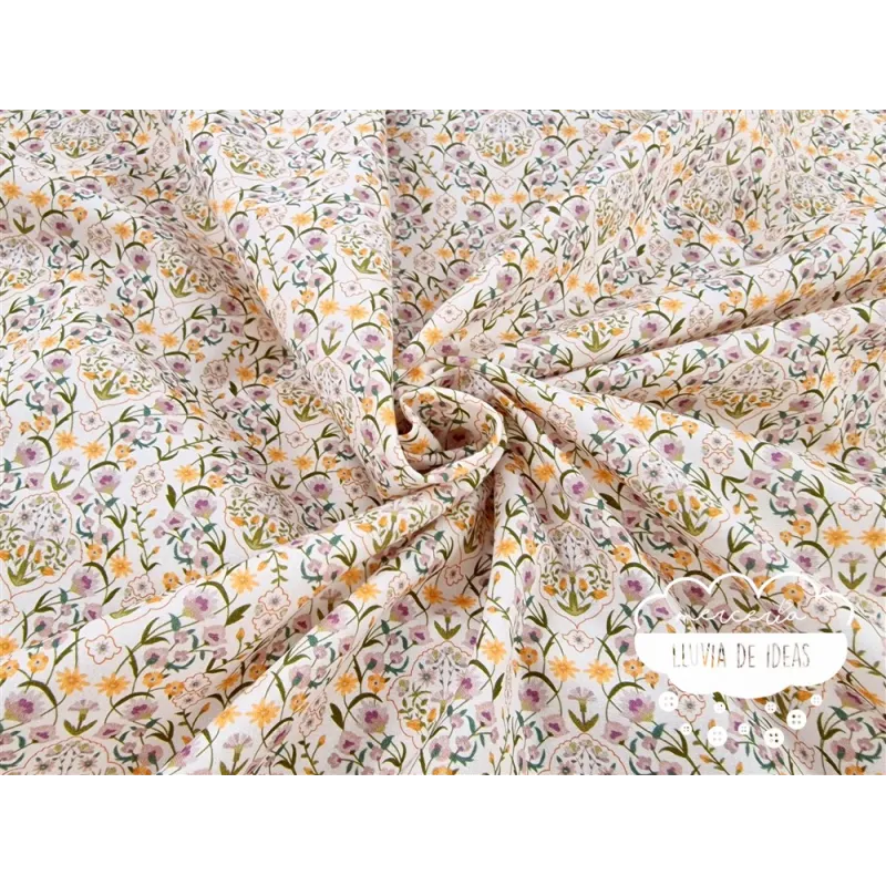 Algodón estampado Flores Cintia