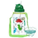 Botella infantil con correa y pajita Dinosaurios