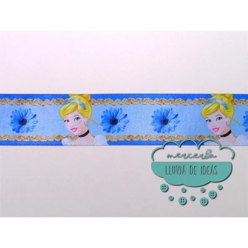 Cinta de raso o satén estampado - Colección Princesas Disney y Olaf