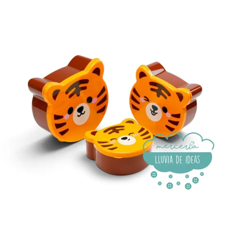 Set de 3 Tuppers infantiles o Fiambreras Tigre kawaii Puckator