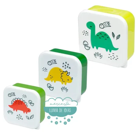 Set de 3 Tuppers infantiles o Fiambreras Dinosauria