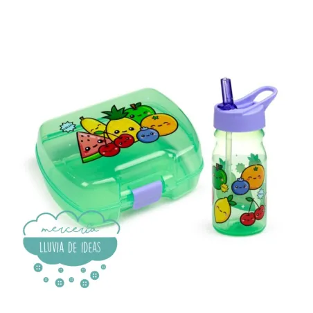 Set de tupper y Botella de Agua Foodiemals