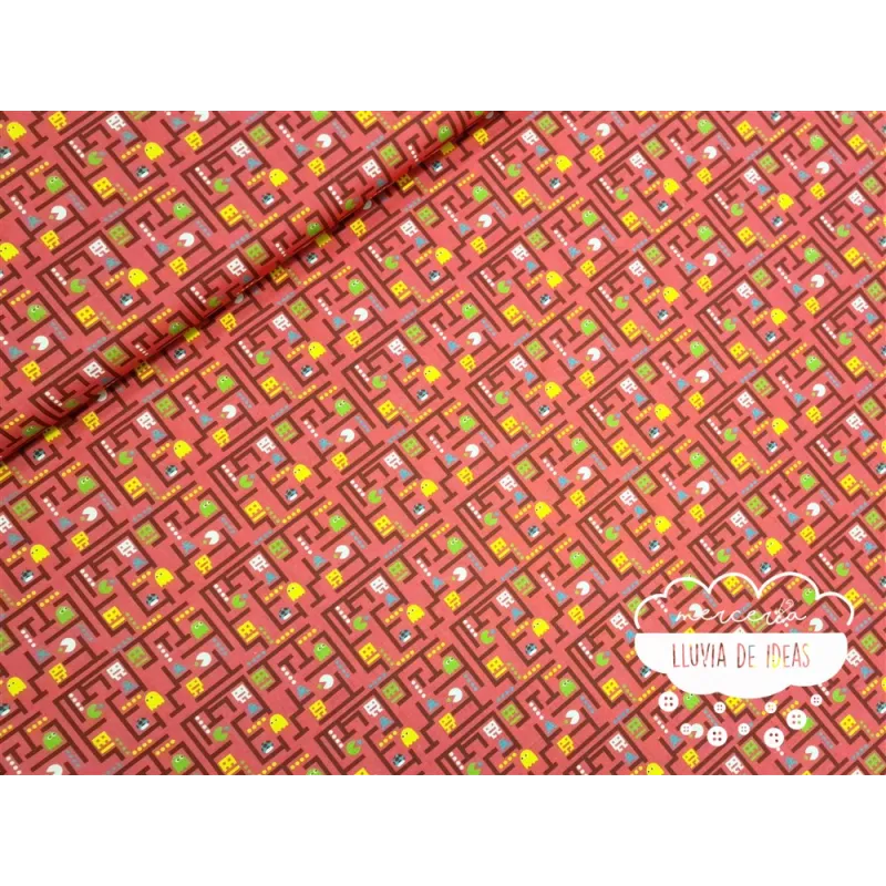Algodón estampado Pacman