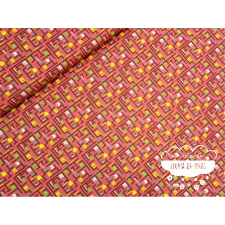 Algodón estampado Pacman