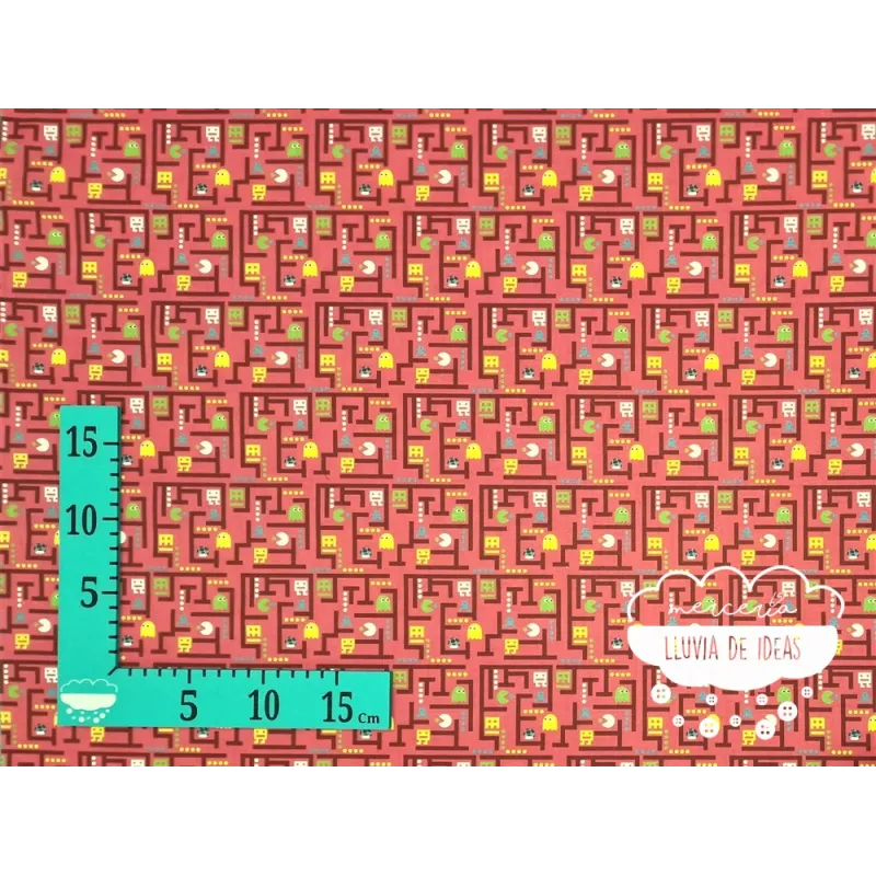 Algodón estampado Pacman