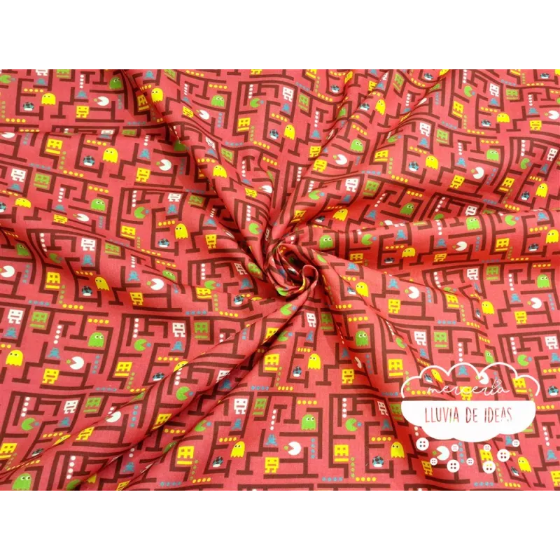 Algodón estampado Pacman