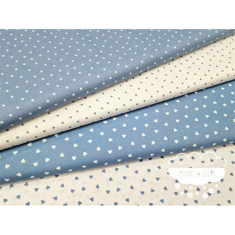 Algodón coordinado Lys Azul