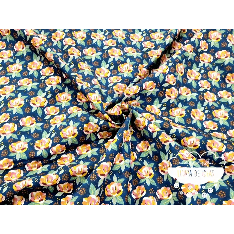 Algodón coordinado flores Flora