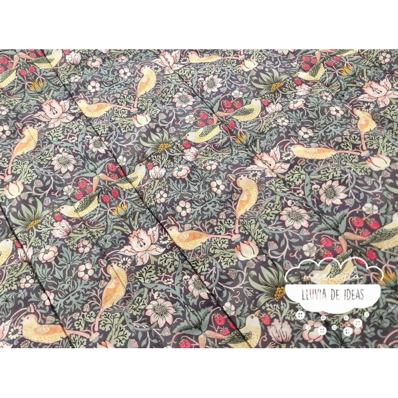 Acolchado reversible Flores y pájaros