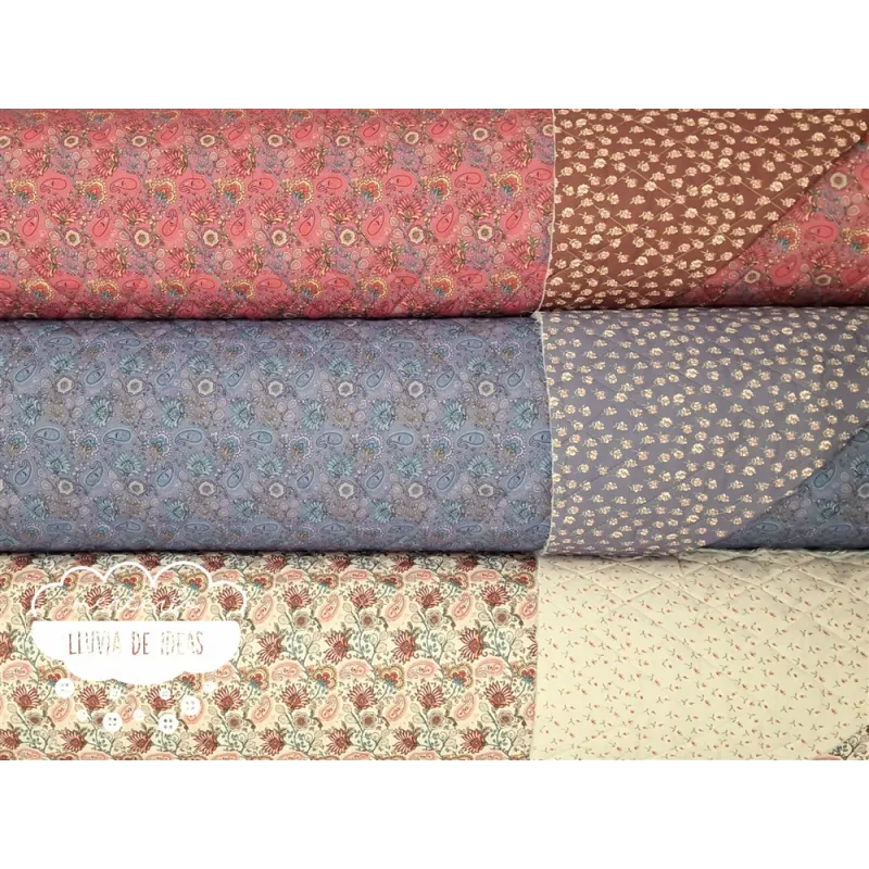 Acolchado reversible Flores y Cachemires