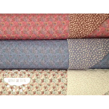 Acolchado reversible Flores y Cachemires