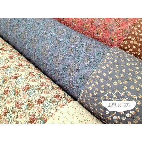 Acolchado reversible Flores y Cachemires
