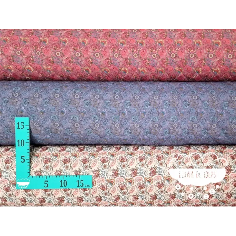 Acolchado reversible Flores y Cachemires