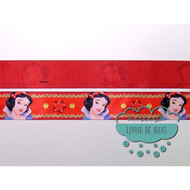 Cinta de raso o satén estampado - Colección Princesas Disney y Olaf