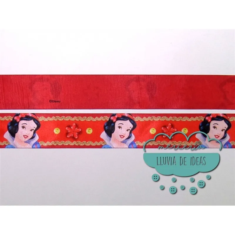 Cinta de raso o satén estampado - Colección Princesas Disney y Olaf