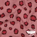 Muselina estampada Leopardo rosa