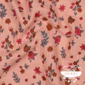 Muselina estampada Flores Tierra