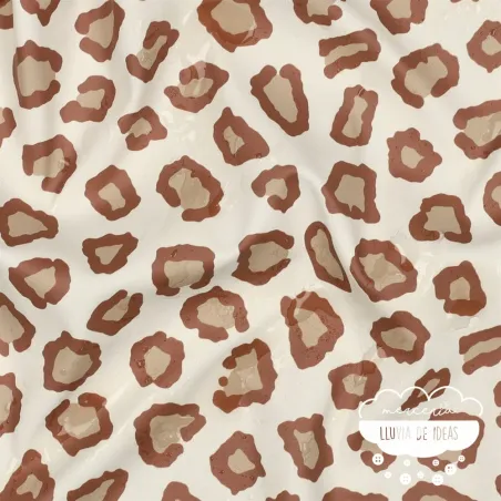 Tela impermeable Raincoat Animal Print fondo crudo