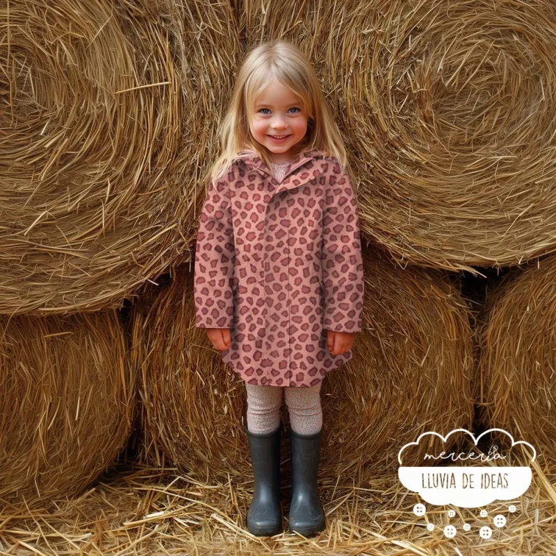 Tela impermeable Raincoat Animal Print fondo rosa