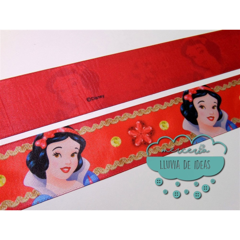 Cinta de raso o satén estampado - Colección Princesas Disney y Olaf