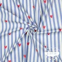 Tela impermeable Raincoat Corazones y rayas