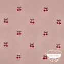 Franela estampada Cerezas fondo rosa