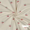 Franela estampada Cerezas fondo crudo