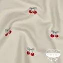 Franela estampada Cerezas fondo crudo