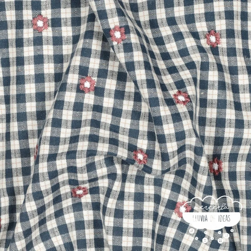 Cuadros rústicos con flores bordadas petróleo