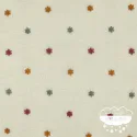 Borreguito bordado crudo Flores multicolor