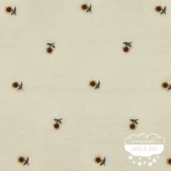 Borreguito bordado crudo Girasoles