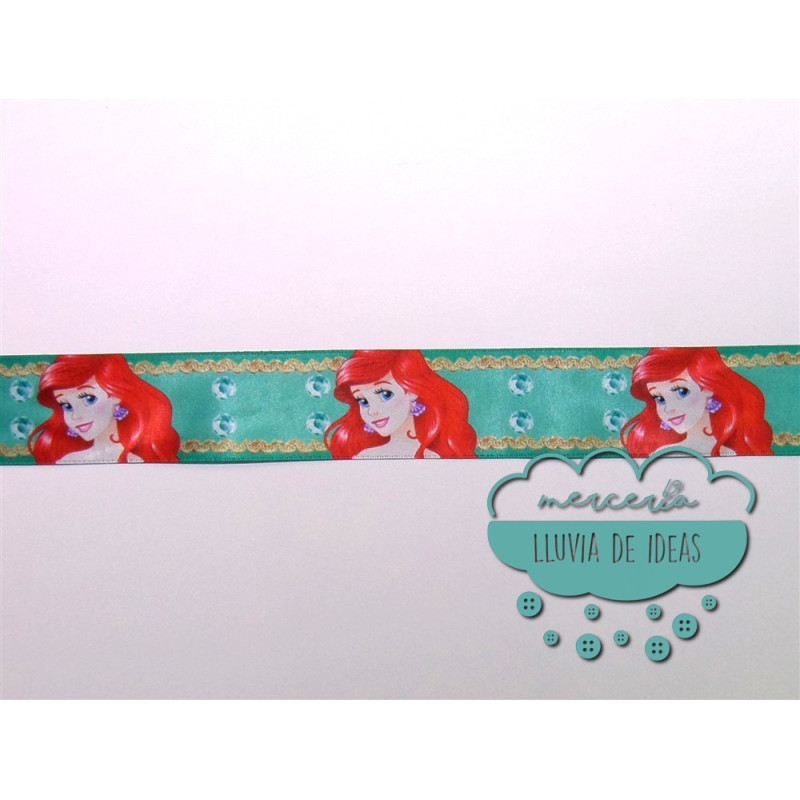 Cinta de raso o satén estampado - Colección Princesas Disney y Olaf