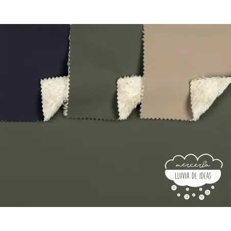 Tela impermeable forrada con pelo