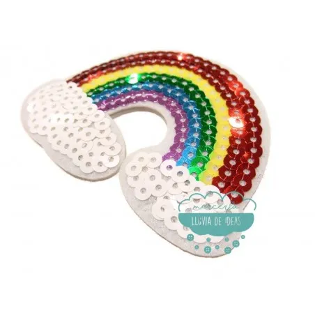 Parche Termoadhesivo Con Lentejuelas - Arco Iris