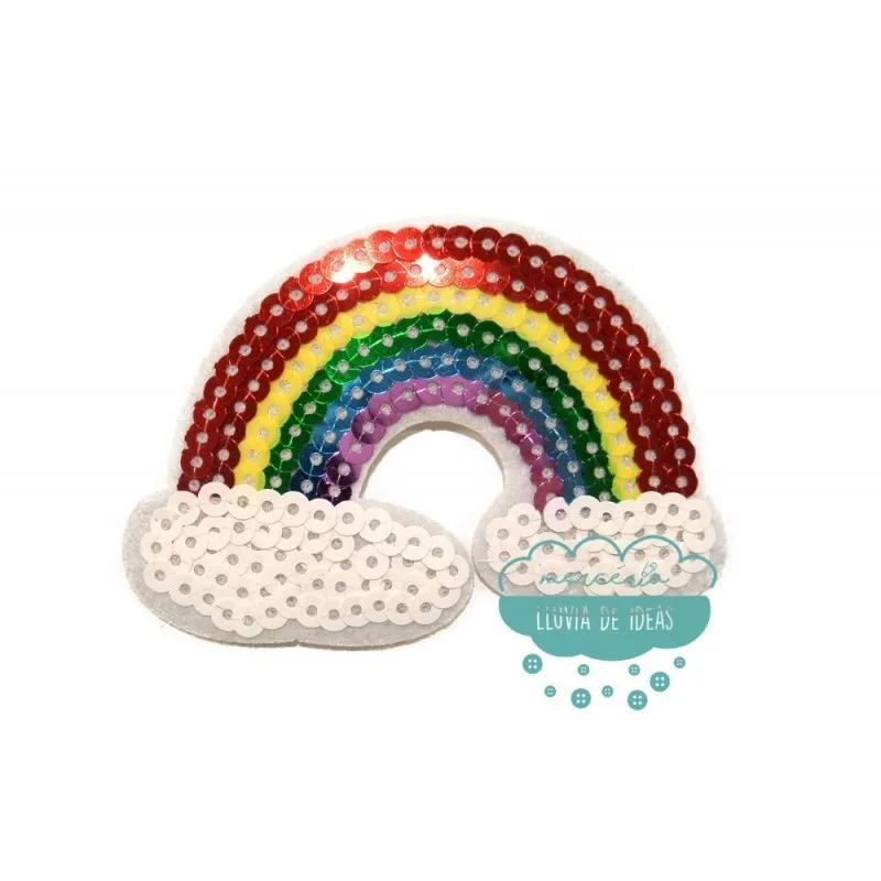 Parche Termoadhesivo Con Lentejuelas - Arco Iris