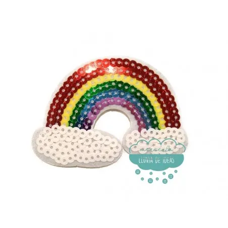 Parche Termoadhesivo Con Lentejuelas - Arco Iris