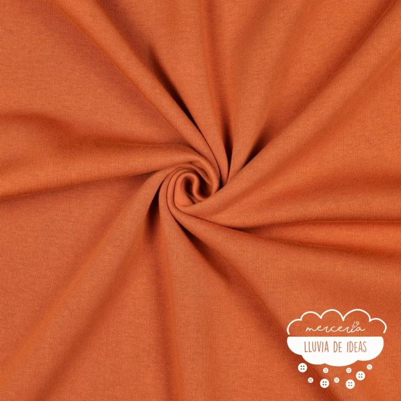 Punto sudadera liso perchado Color naranja teja