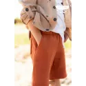 Punto sudadera liso perchado Color naranja teja