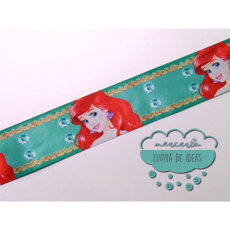 Cinta de raso o satén estampado - Colección Princesas Disney y Olaf