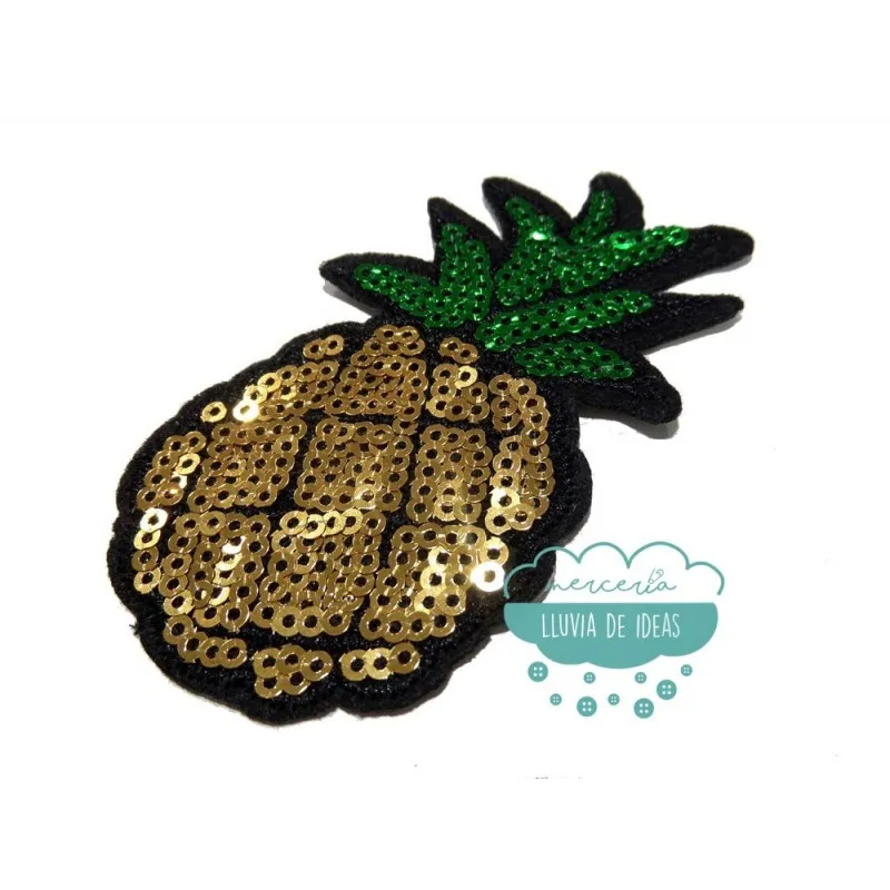 Parche termoadhesivo con lentejuelas - Piña Mercería Lluvia de Ideas