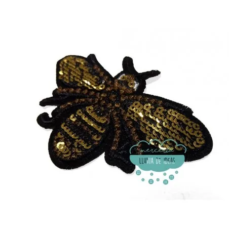 Parche bordado termoadhesivo con lentejuelas - Abeja