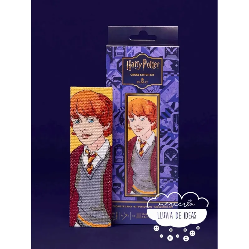 Kit punto de Cruz Harry Potter Marcapáginas Ron Weasley DMC