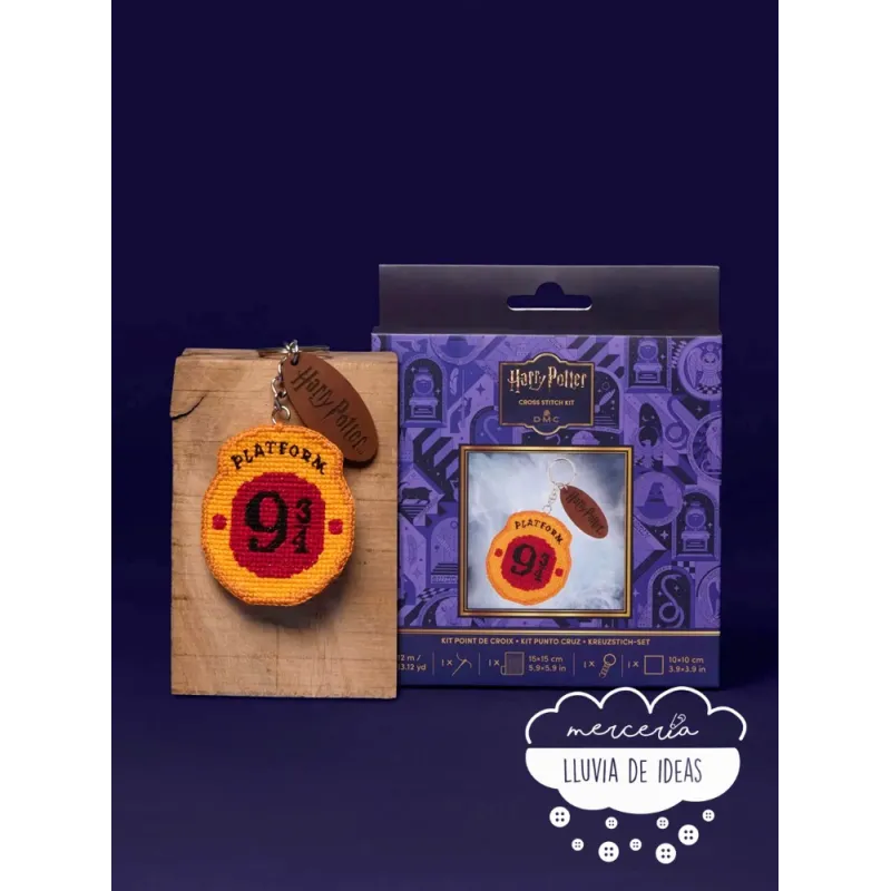 Kit punto de Cruz Llavero Harry Potter Plataforma 9 ¾ DMC